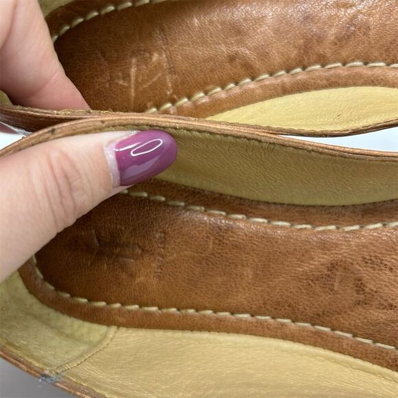 Frye Carson Ballet Flat Cognac Tan Brown Leather Slip-On Casual Shoes Size 7 - Picture 11 of 13